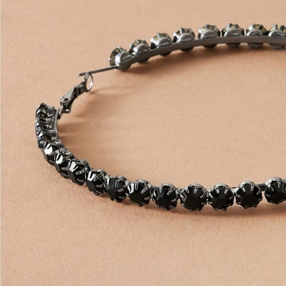 1 pair Rhinestone Decor Hoop Earrings - Picture 4 of 4